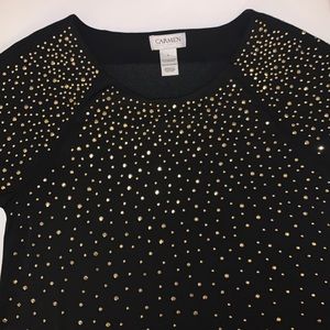 Rhinestone Flare Top